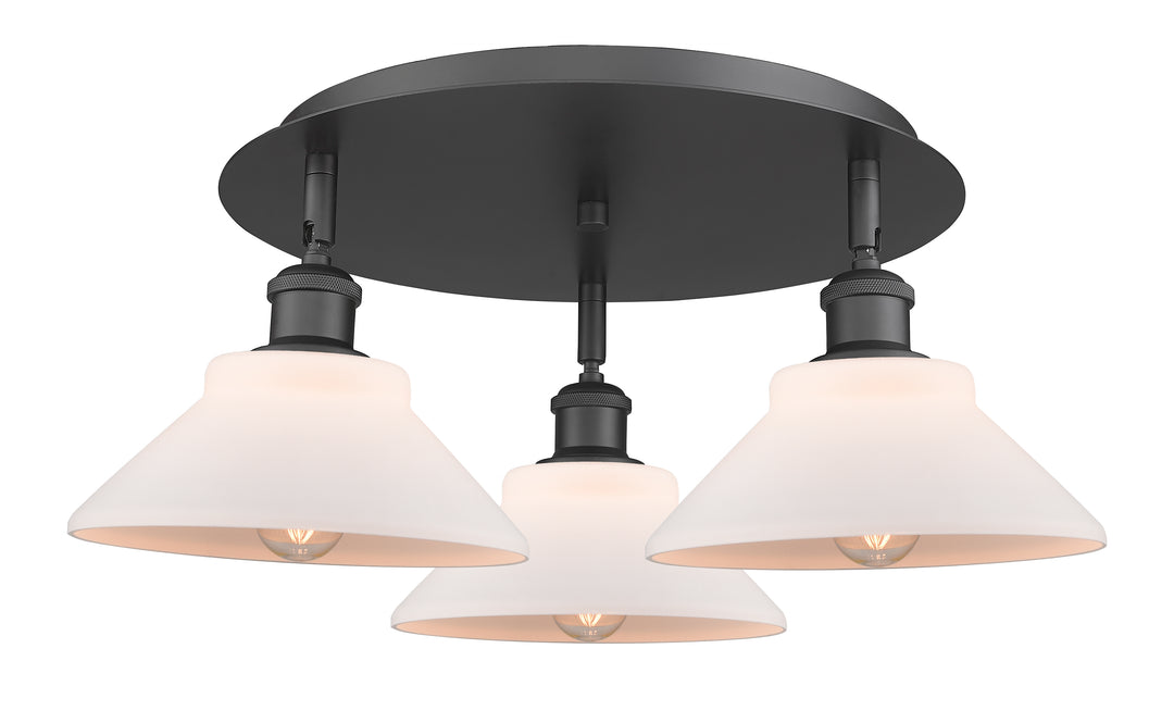 Innovations Lighting Orwell 9" Flush Mount - Matte Black Ceiling Flush Mounts Innovations Lighting Matte White ; Glass Type: White  