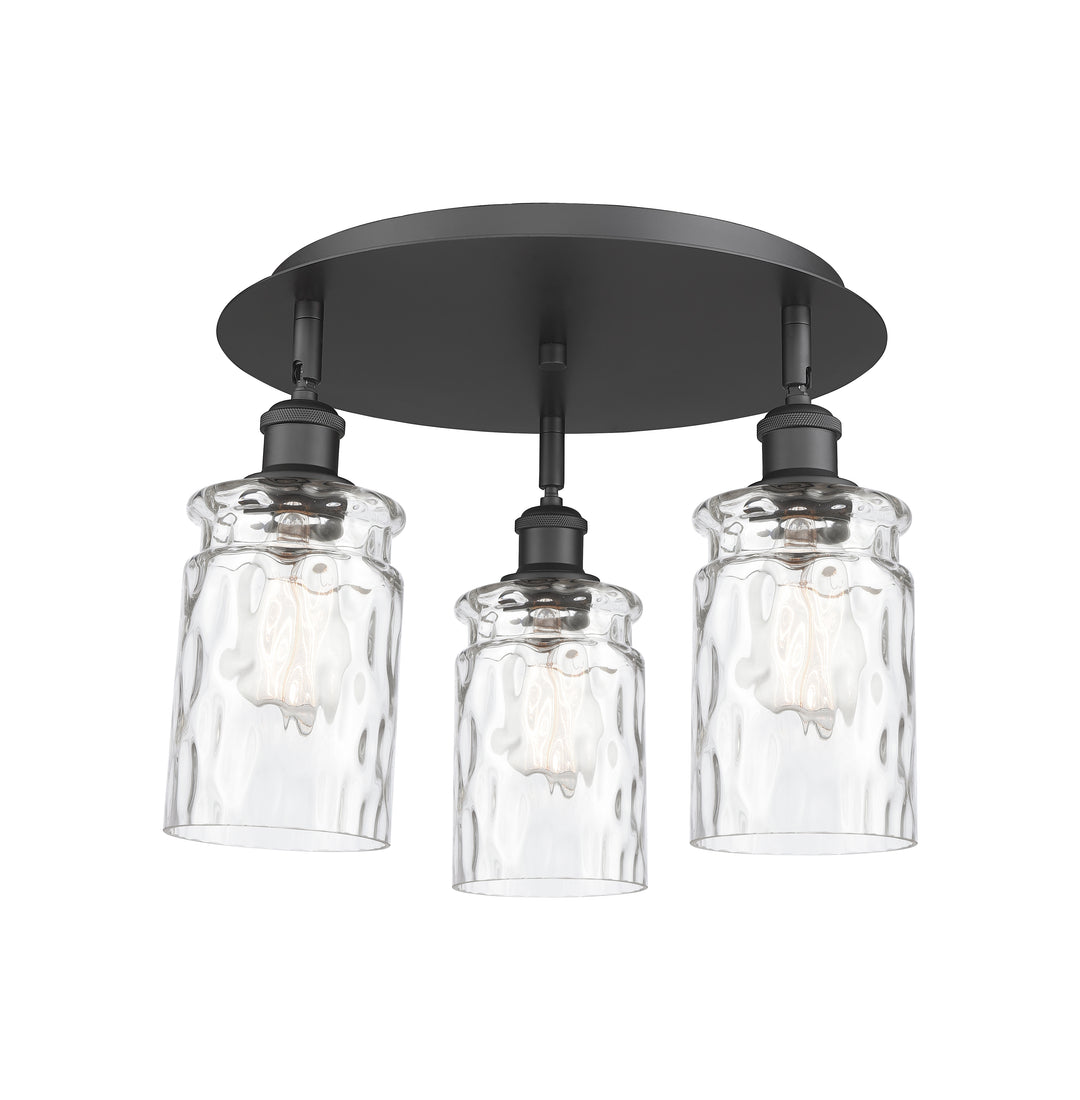 Innovations Lighting Candor 5" Flush Mount Ceiling Flush Mounts Innovations Lighting Matte Black Clear Waterglass ; Glass Type: Frosted; Ribbed 