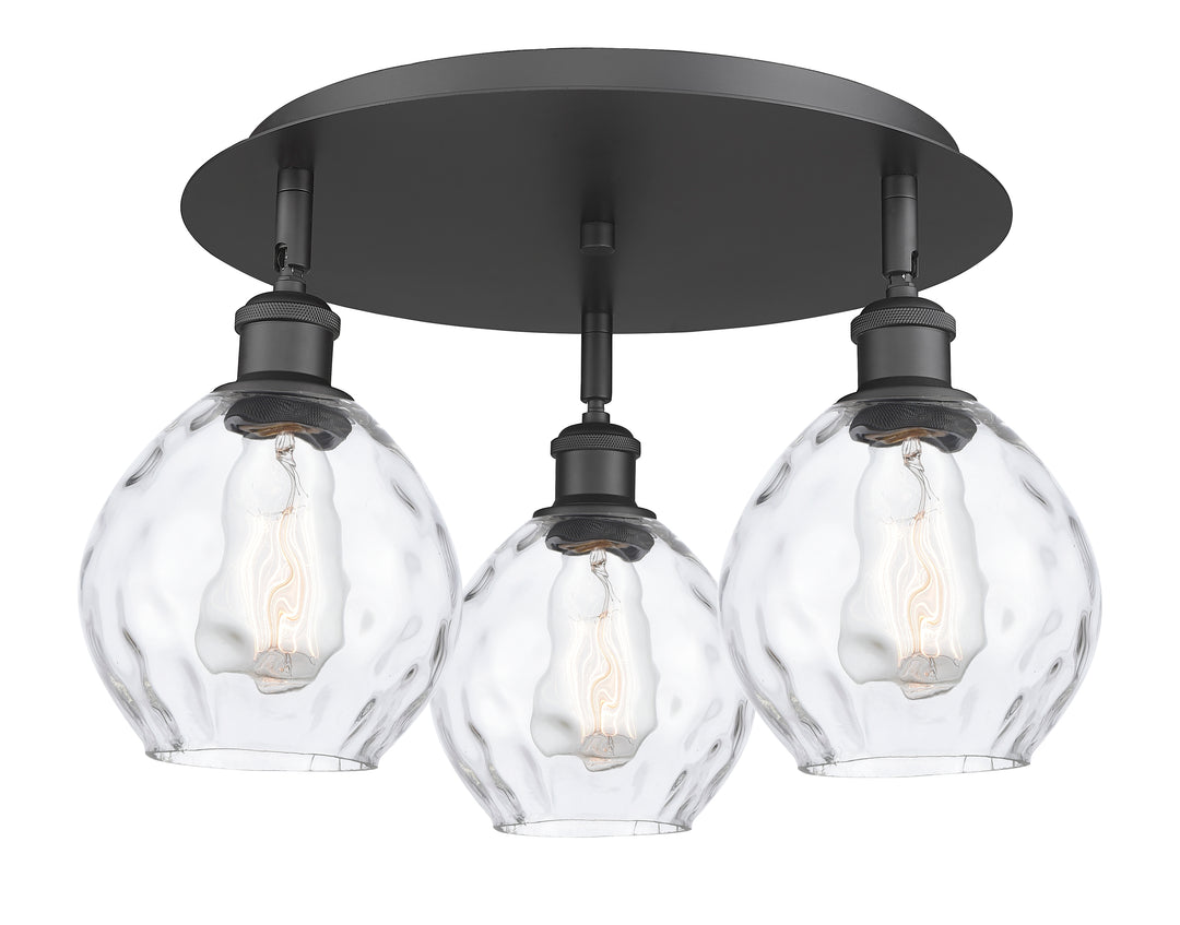 Innovations Lighting Waverly 6" Flush Mount - Matte Black Ceiling Flush Mounts Innovations Lighting Clear ; Glass Type: Water  