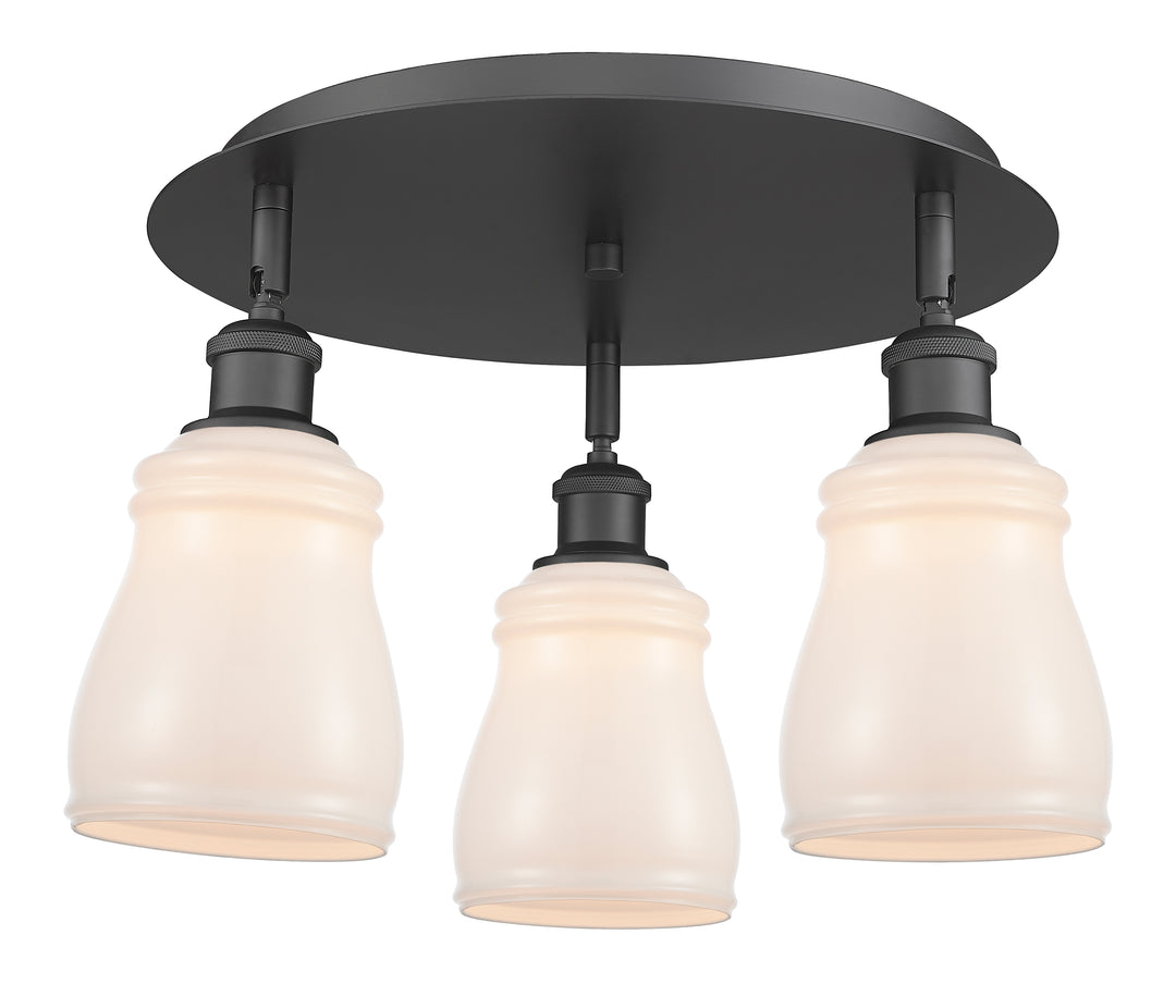 Innovations Lighting Ellery 5" Flush Mount - Matte Black Ceiling Flush Mounts Innovations Lighting White ; Glass Type: White  