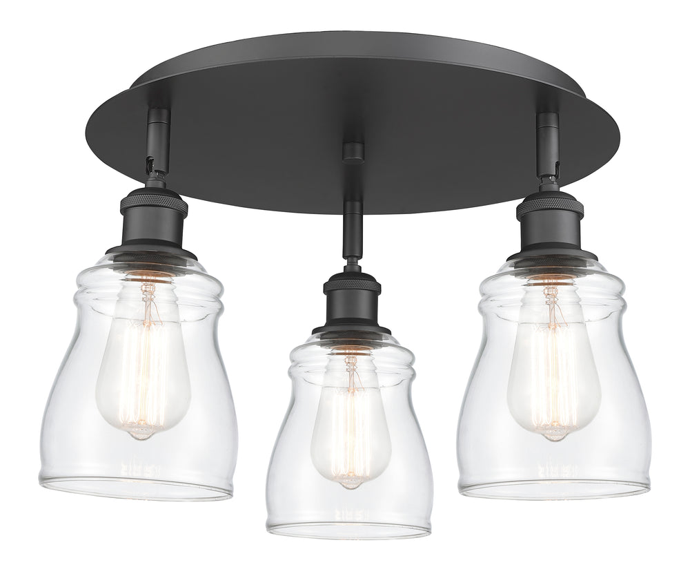 Innovations Lighting Ellery 5" Flush Mount - Matte Black Ceiling Flush Mounts Innovations Lighting Clear ; Glass Type: Clear  