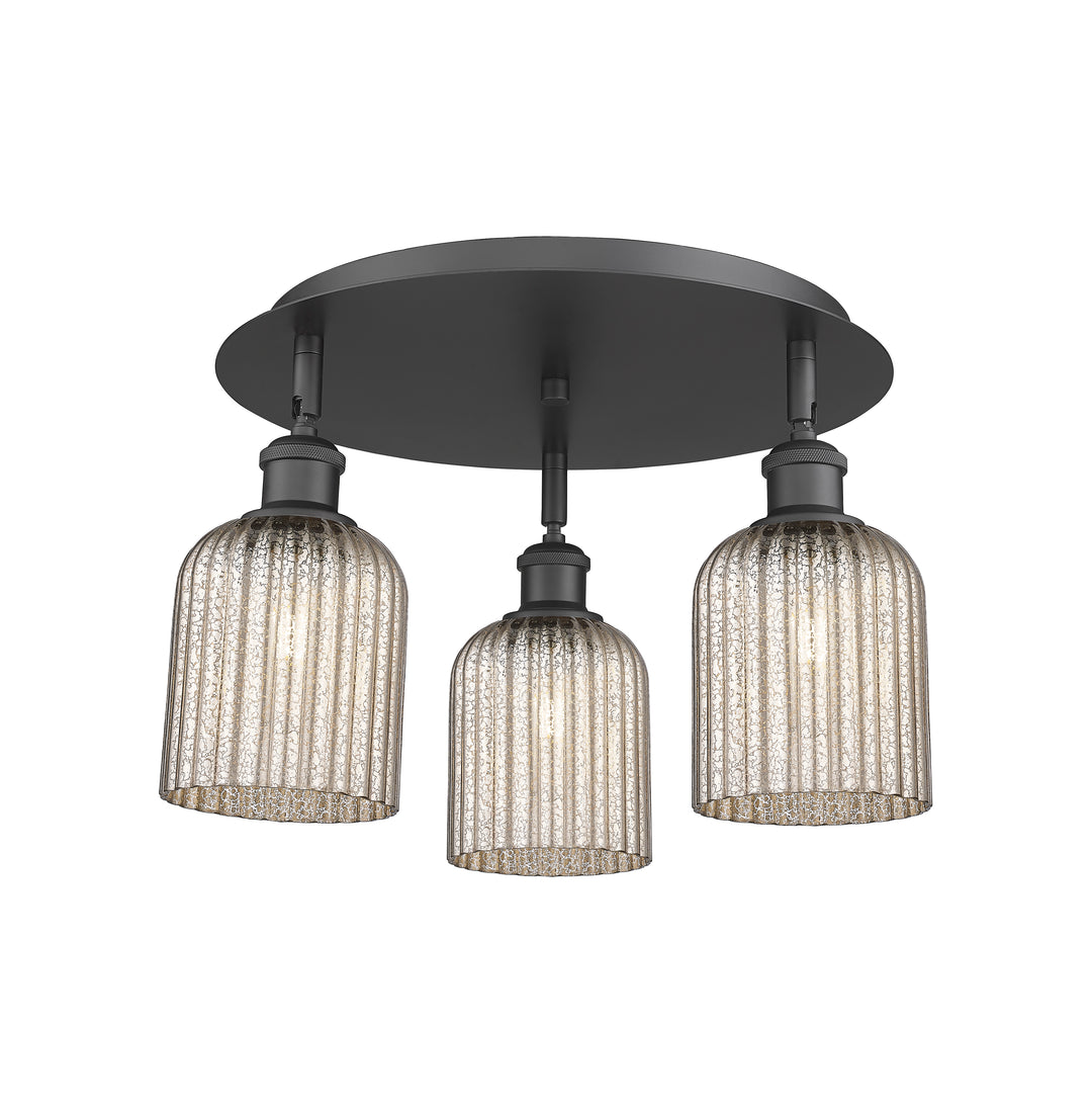 Innovations Lighting Bridal Veil 5" Flush Mount Ceiling Flush Mounts Innovations Lighting Matte Black Mercury ; Glass Type: Mercury; Ribbed 