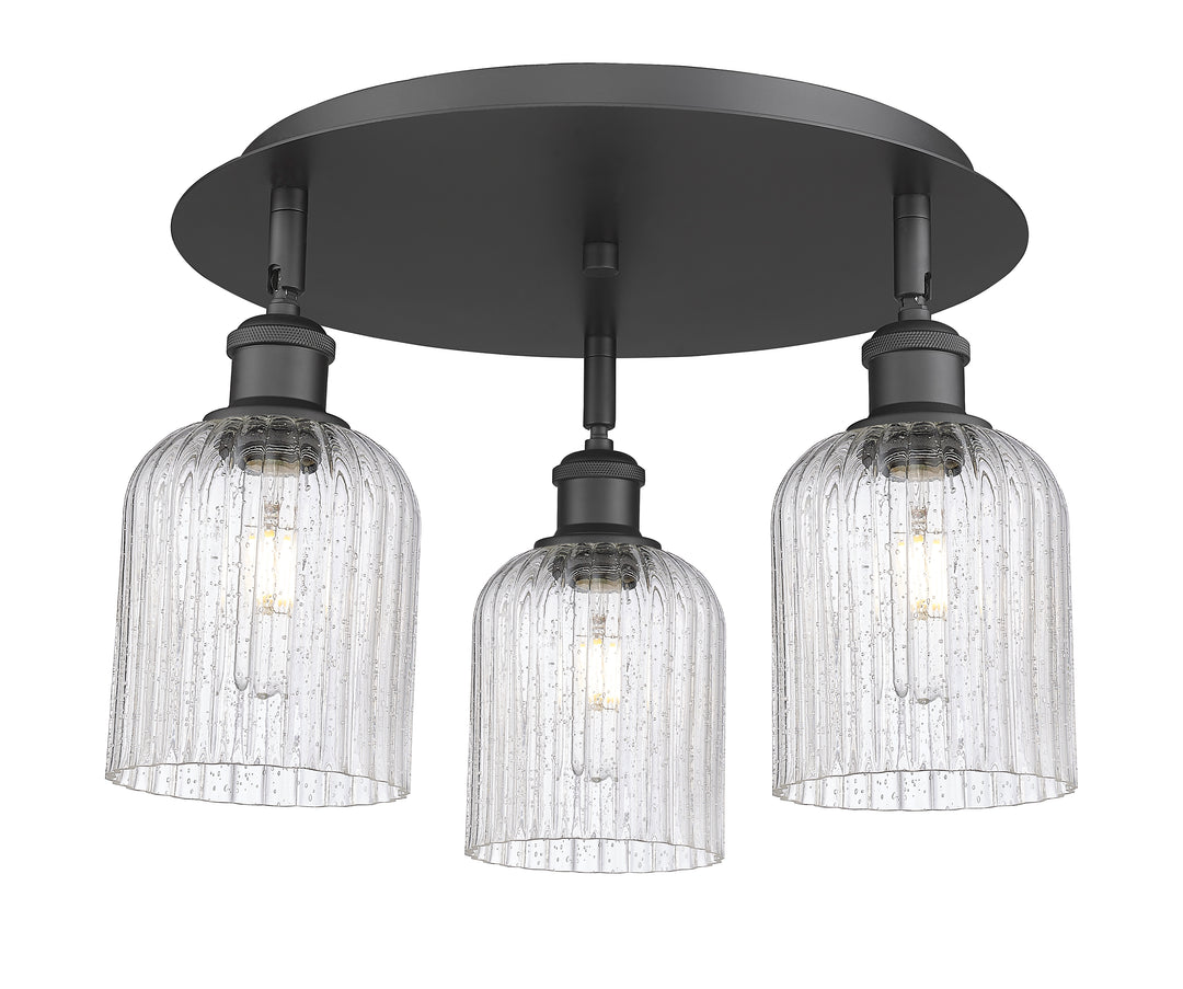 Innovations Lighting Bridal Veil 5" Flush Mount Ceiling Flush Mounts Innovations Lighting Matte Black Seedy ; Glass Type: Seedy; Ribbed 