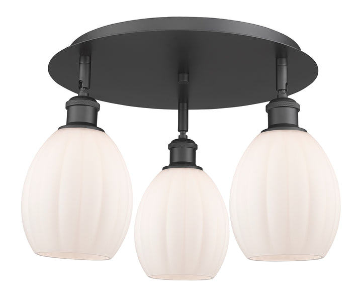 Innovations Lighting Eaton 5.5" Flush Mount - Matte Black Ceiling Flush Mounts Innovations Lighting Matte White ; Glass Type: White; Ribbed  