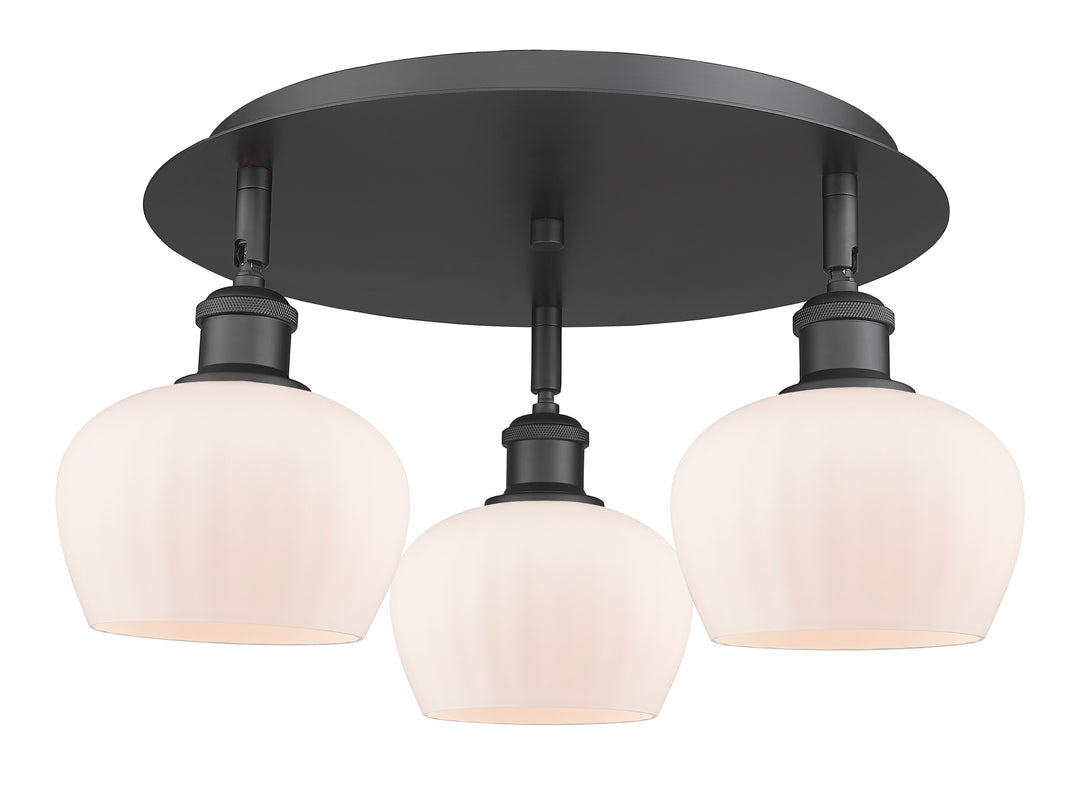 Innovations Lighting Fenton 6.5" Flush Mount - Matte Black Ceiling Flush Mounts Innovations Lighting Matte White ; Glass Type: White; Ribbed  