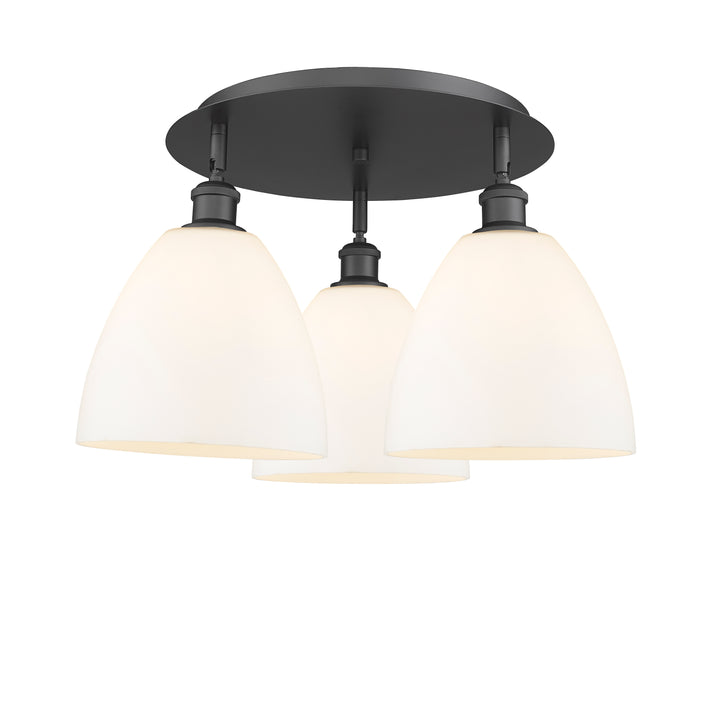 Innovations Lighting Bristol 9" Flush Mount Ceiling Flush Mounts Innovations Lighting Matte Black Matte White ; Glass Type: White 