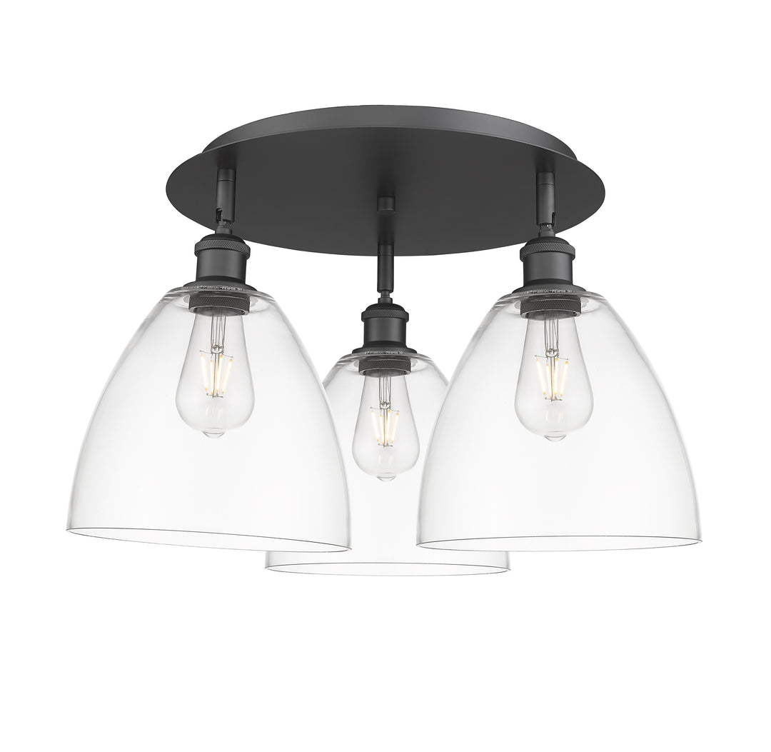 Innovations Lighting Bristol 9" Flush Mount Ceiling Flush Mounts Innovations Lighting Matte Black Clear ; Glass Type: Clear 