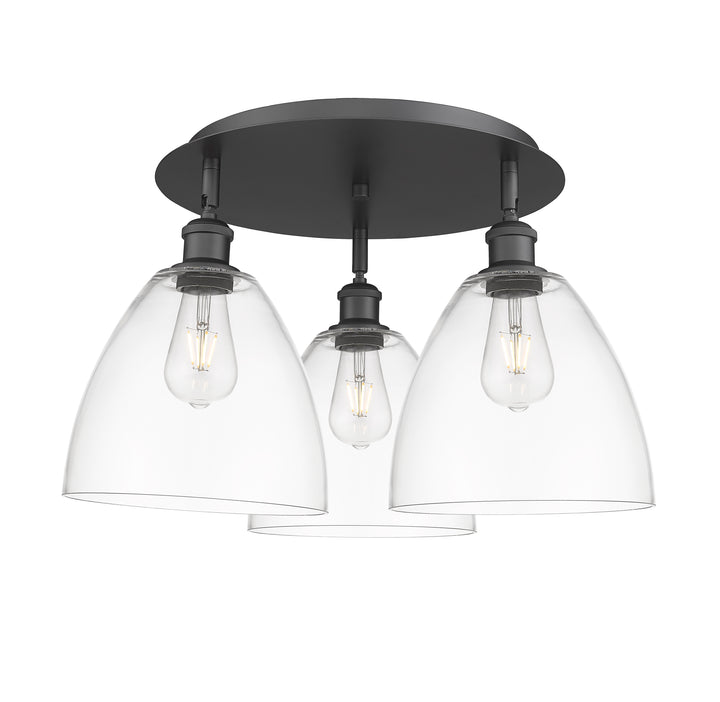 Innovations Lighting Bristol 9" Flush Mount Ceiling Flush Mounts Innovations Lighting Matte Black Clear ; Glass Type: Clear 