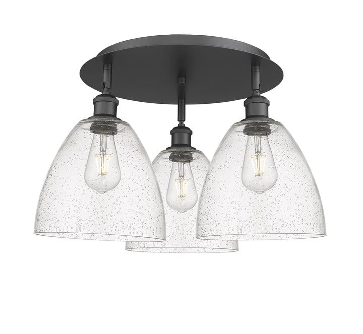 Innovations Lighting Bristol 9" Flush Mount Ceiling Flush Mounts Innovations Lighting Matte Black Seedy ; Glass Type: Seeded 