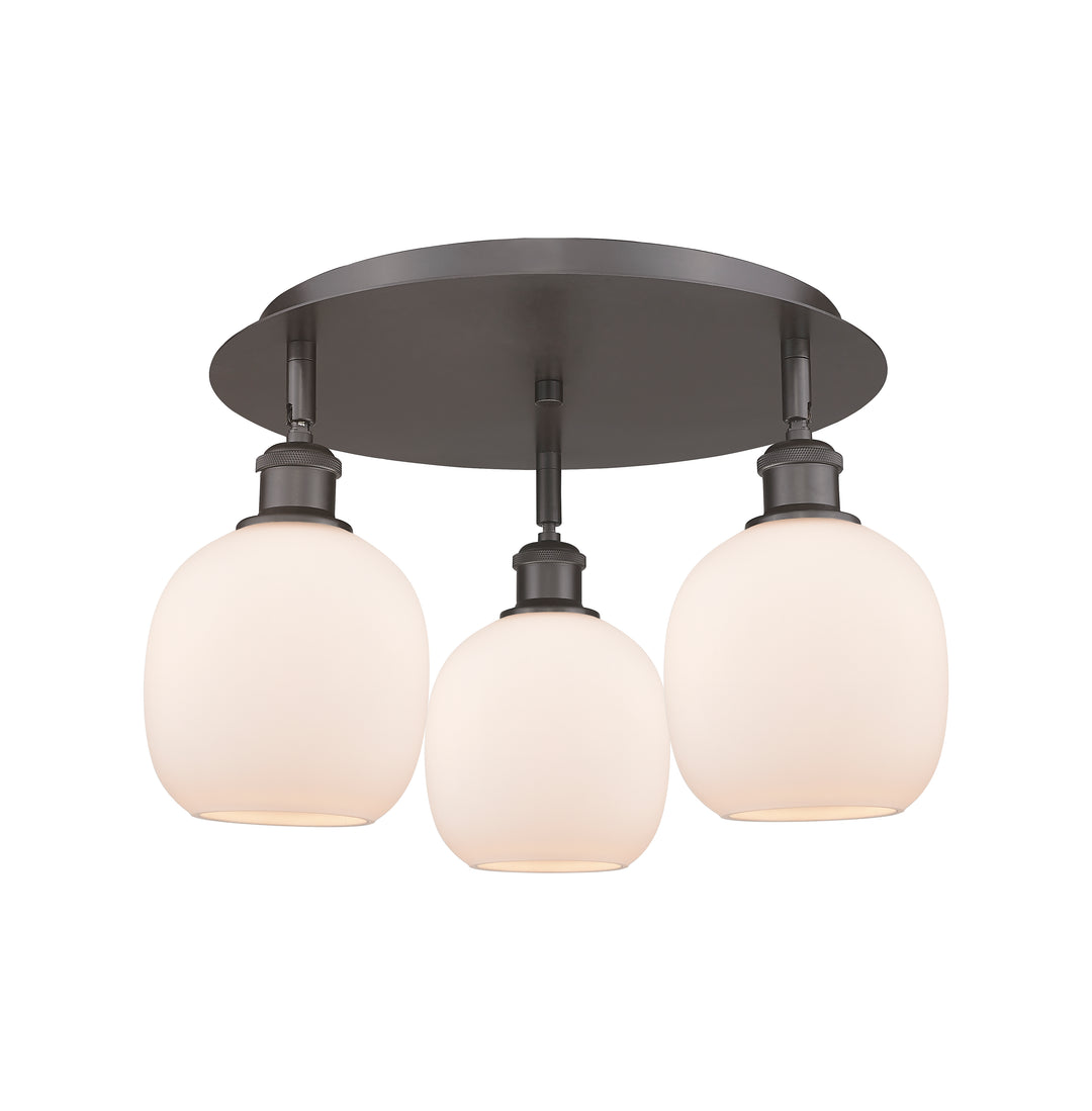 Innovations Lighting Belfast 6" Flush Mount - Oil Rubbed Bronze Ceiling Flush Mounts Innovations Lighting Matte White ; Glass Type: White  