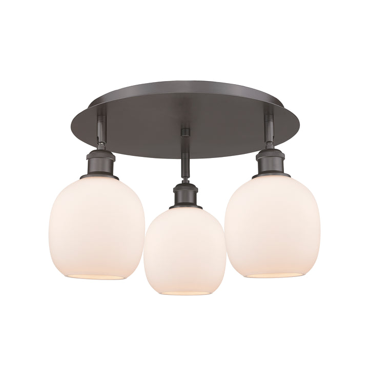 Innovations Lighting Belfast 6" Flush Mount - Oil Rubbed Bronze Ceiling Flush Mounts Innovations Lighting Matte White ; Glass Type: White  