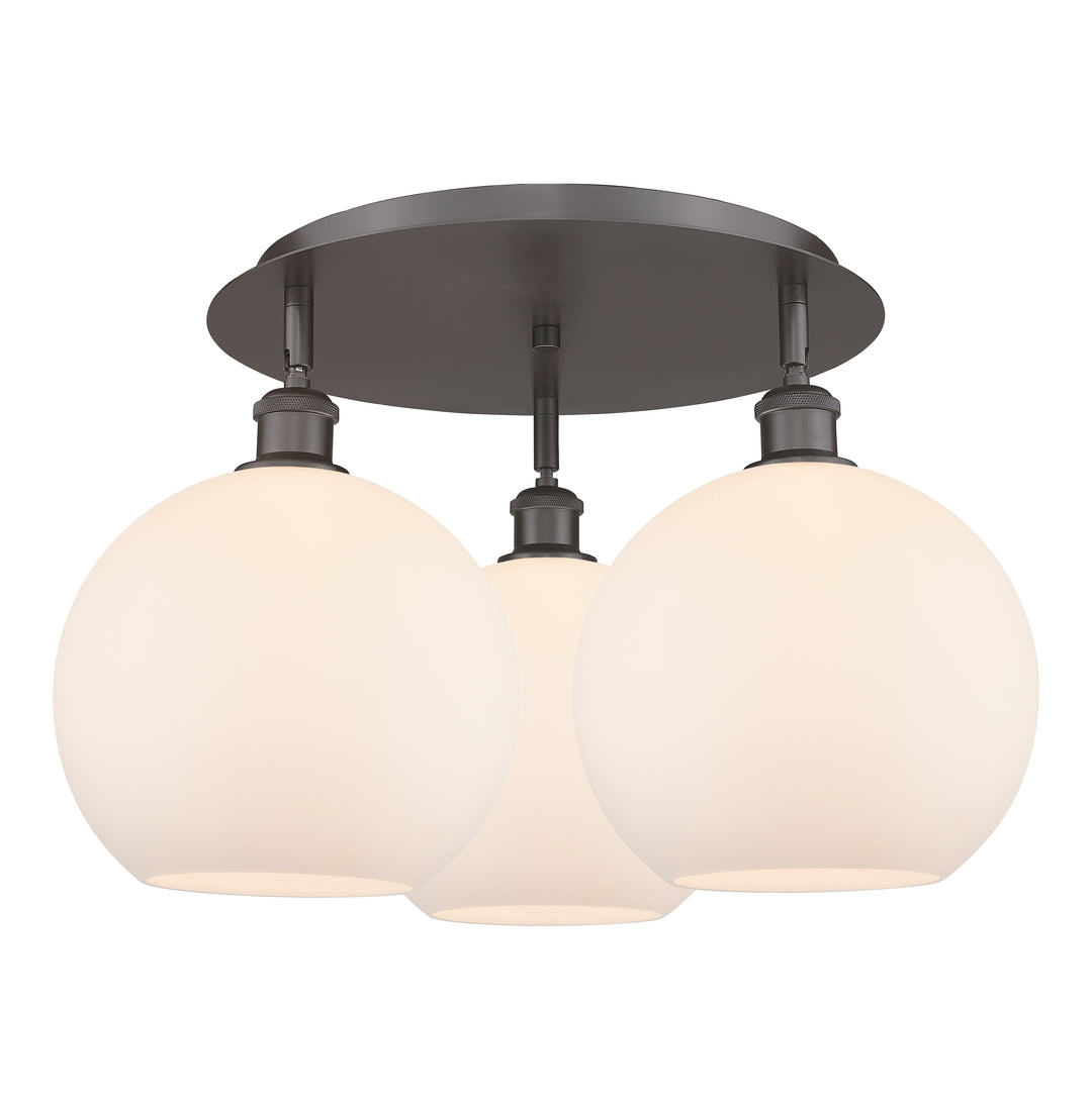 Innovations Lighting Athens 10" Flush Mount Ceiling Flush Mounts Innovations Lighting Oil Rubbed Bronze Matte White ; Glass Type: White 