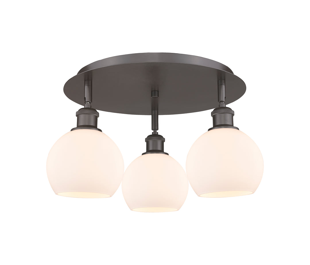 Innovations Lighting Athens 6" Flush Mount Ceiling Flush Mounts Innovations Lighting Oil Rubbed Bronze Matte White ; Glass Type: White 