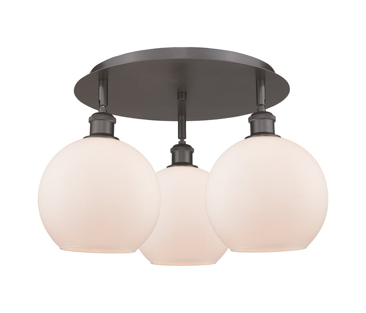 Innovations Lighting Athens 8" Flush Mount Ceiling Flush Mounts Innovations Lighting Oil Rubbed Bronze Matte White ; Glass Type: White 