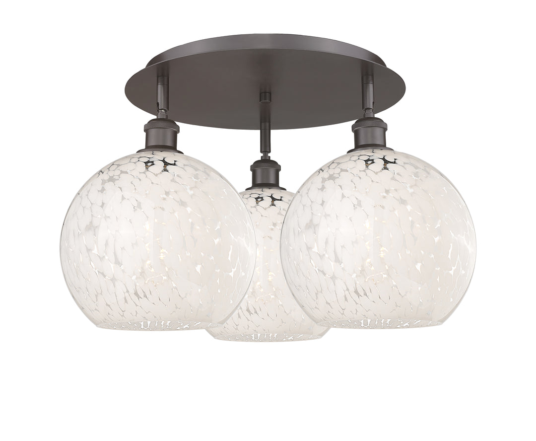 Innovations Lighting White Mouchette 10" Flush Mount - Oil Rubbed Bronze Ceiling Flush Mounts Innovations Lighting White Mouchette ; Glass Type: White  