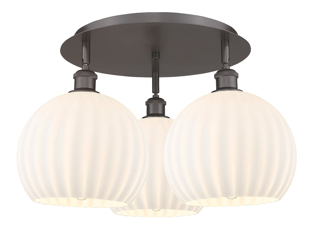 Innovations Lighting White Venetian 10" Flush Mount - Oil Rubbed Bronze Ceiling Flush Mounts Innovations Lighting White Venetian ; Glass Type: White  