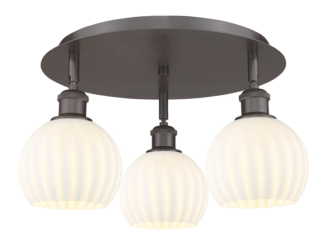 Innovations Lighting White Venetian 6" Flush Mount - Oil Rubbed Bronze