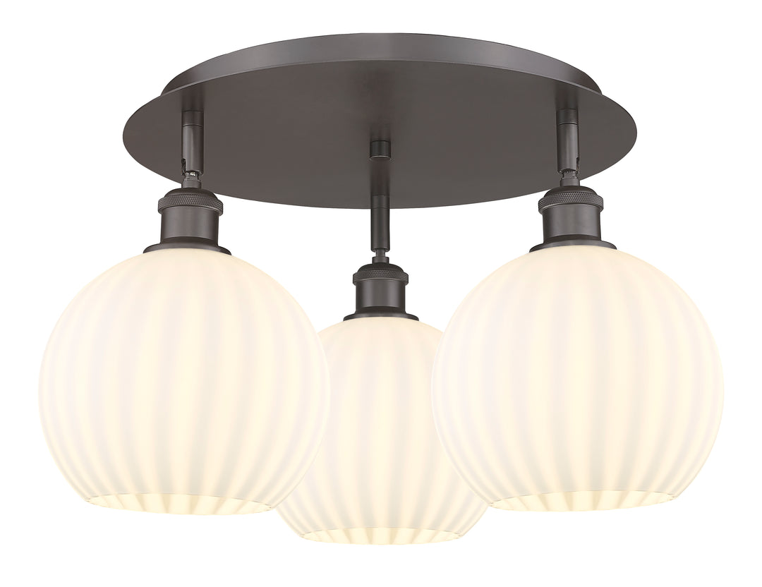 Innovations Lighting White Venetian 8" Flush Mount - Oil Rubbed Bronze