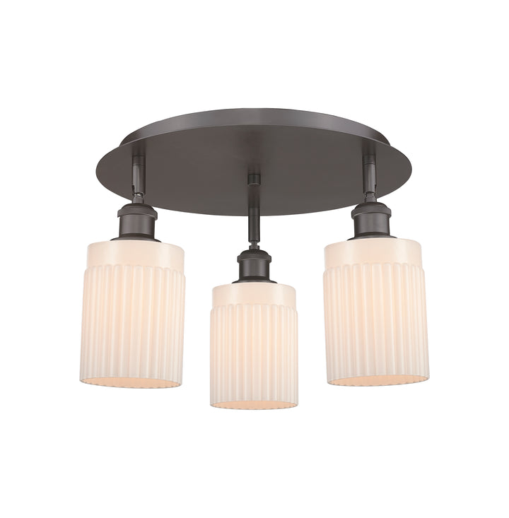 Innovations Lighting Hadley 5" Flush Mount - Oil Rubbed Bronze Ceiling Flush Mounts Innovations Lighting Matte White ; Glass Type: White; Ribbed  