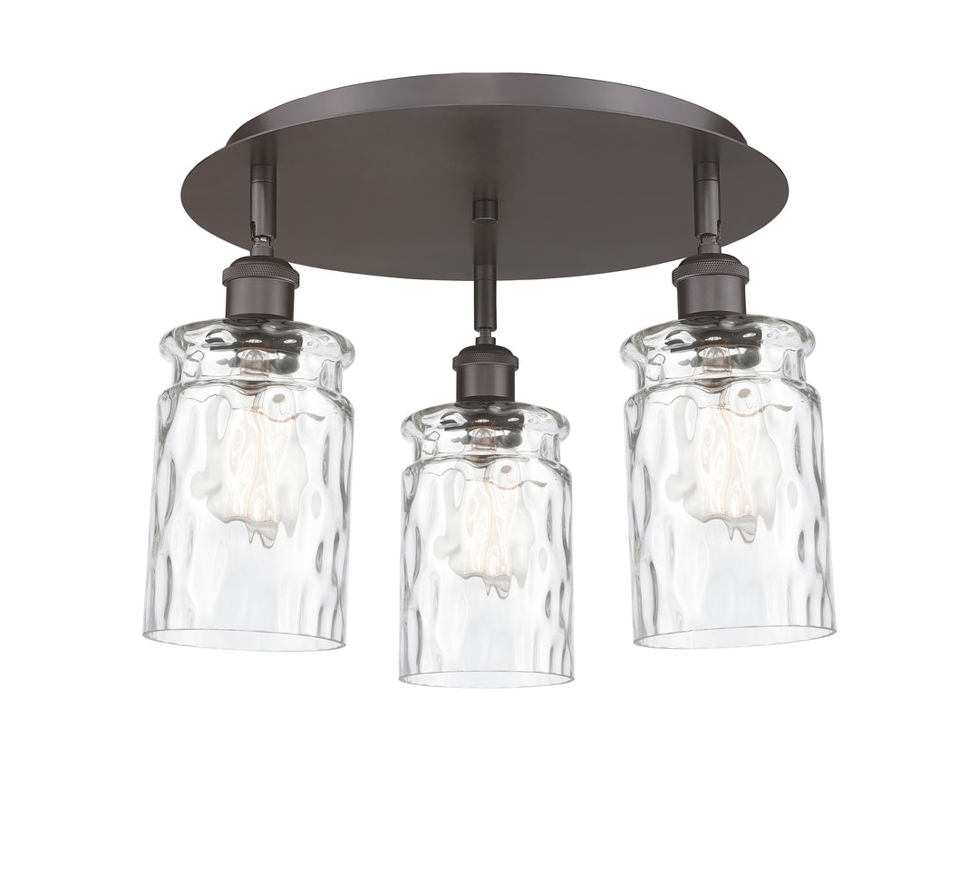 Innovations Lighting Candor 5" Flush Mount Ceiling Flush Mounts Innovations Lighting Oil Rubbed Bronze Clear Waterglass ; Glass Type: Frosted; Ribbed 