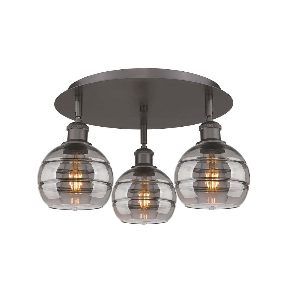 Innovations Lighting Rochester 6" Flush Mount - Oil Rubbed Bronze Ceiling Flush Mounts Innovations Lighting Light Smoke ; Glass Type: Smoked  