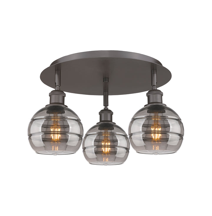 Innovations Lighting Rochester 6" Flush Mount - Oil Rubbed Bronze Ceiling Flush Mounts Innovations Lighting Light Smoke ; Glass Type: Smoked  