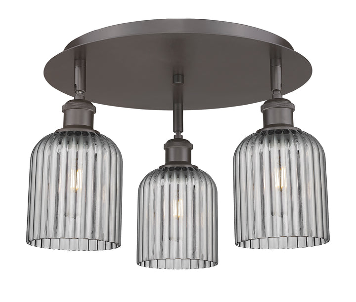 Innovations Lighting Bridal Veil 5" Flush Mount Ceiling Flush Mounts Innovations Lighting Oil Rubbed Bronze Light Smoke ; Glass Type: Light Smoke; Ribbed 