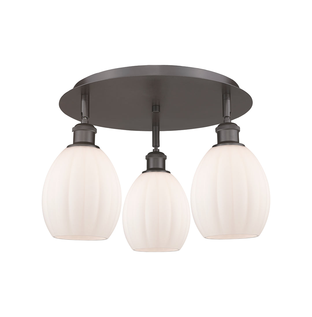 Innovations Lighting Eaton 5.5" Flush Mount - Oil Rubbed Bronze Ceiling Flush Mounts Innovations Lighting Matte White ; Glass Type: White; Ribbed  