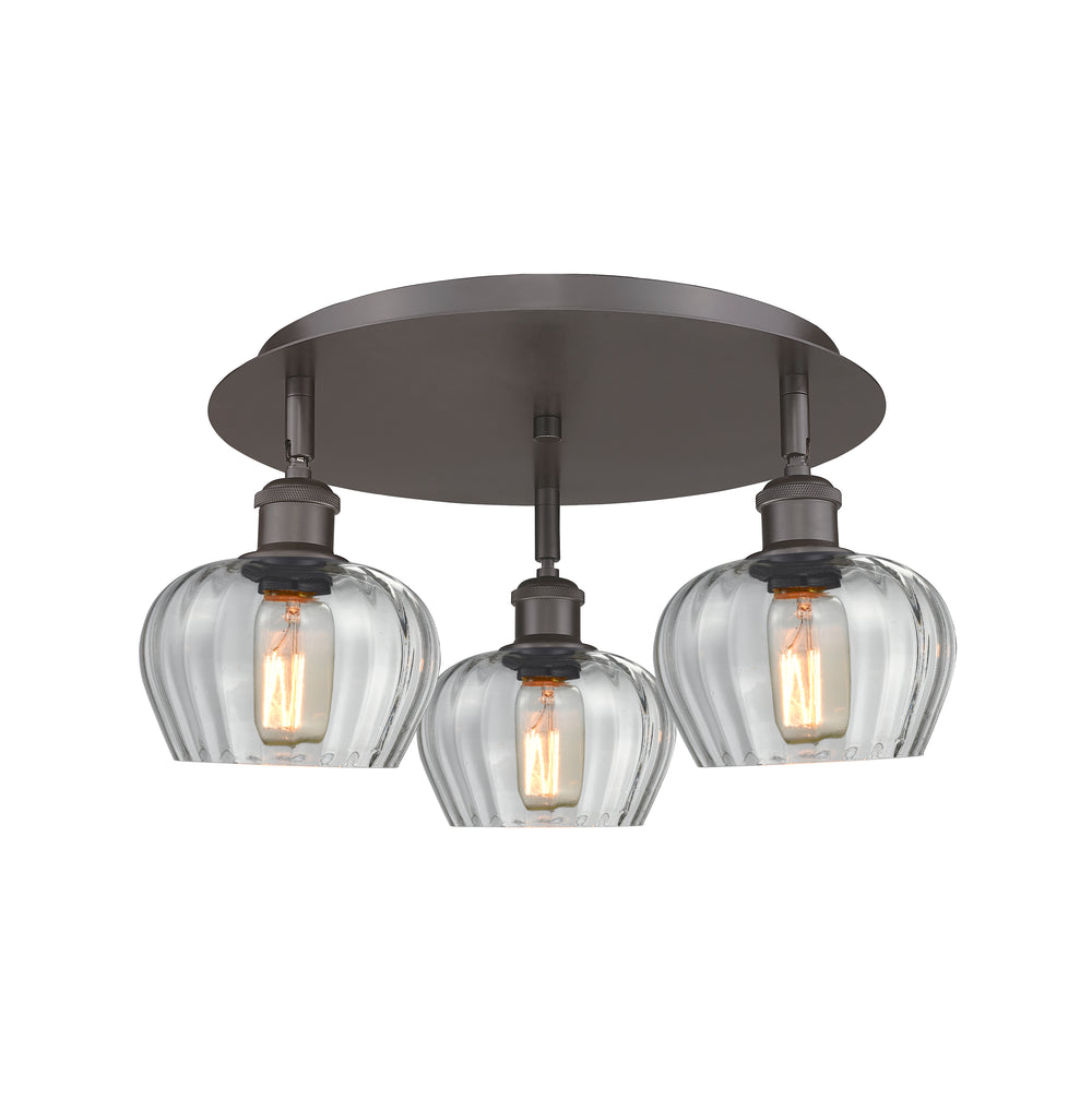 Innovations Lighting Fenton 6.5" Flush Mount - Oil Rubbed Bronze Ceiling Flush Mounts Innovations Lighting Clear ; Glass Type: Transparent; Ribbed  