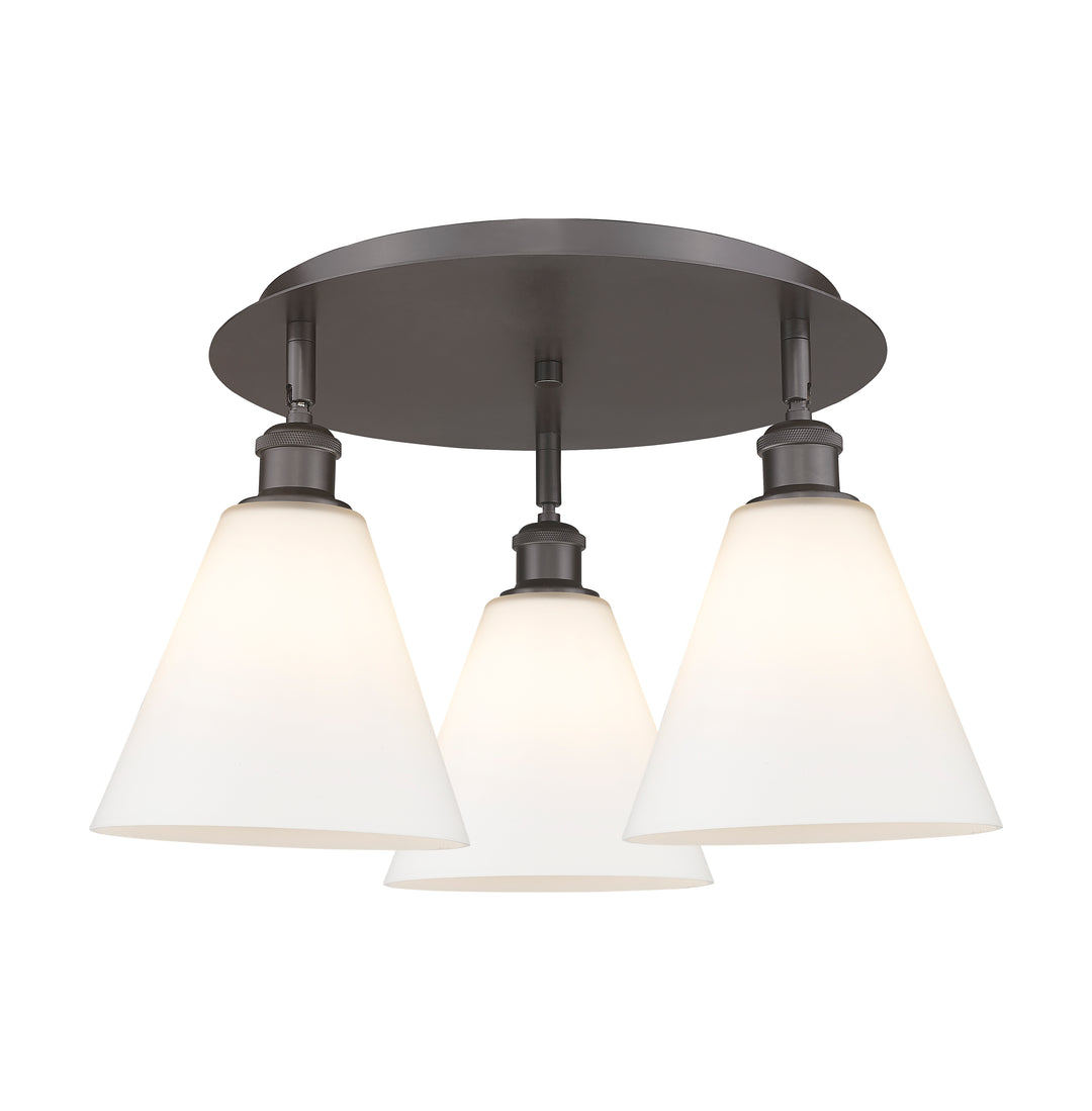 Innovations Lighting Berkshire Glass 8" Flush Mount Ceiling Flush Mounts Innovations Lighting Oil Rubbed Bronze Matte White ; Glass Type: White 