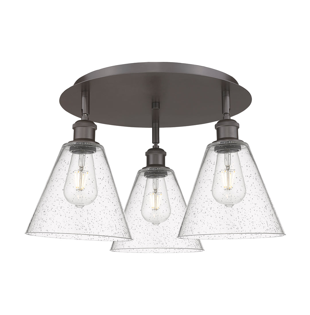 Innovations Lighting Berkshire Glass 8" Flush Mount Ceiling Flush Mounts Innovations Lighting Oil Rubbed Bronze Seedy ; Glass Type: Seeded 