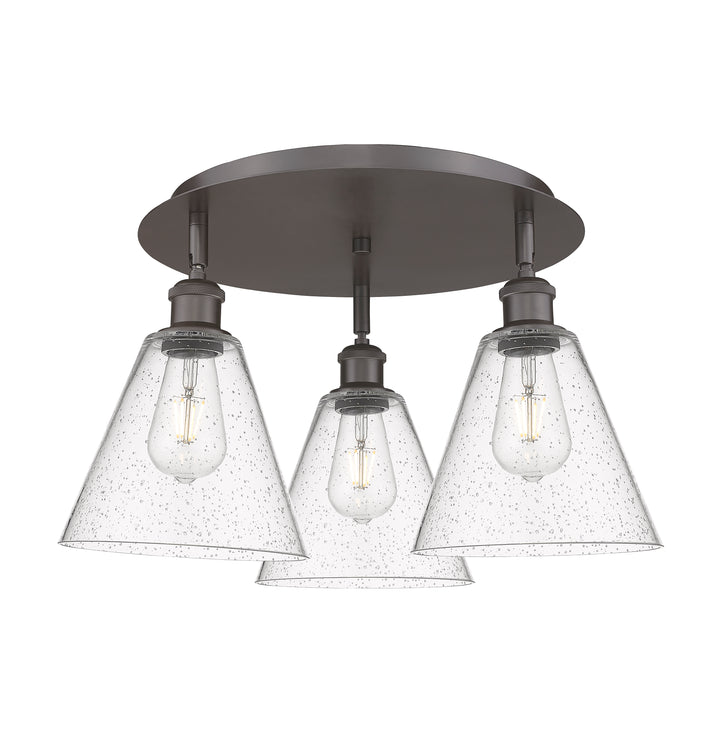 Innovations Lighting Berkshire Glass 8" Flush Mount Ceiling Flush Mounts Innovations Lighting Oil Rubbed Bronze Seedy ; Glass Type: Seeded 