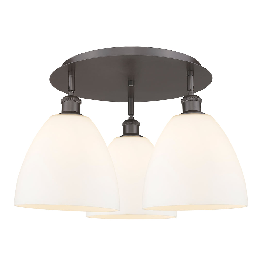 Innovations Lighting Bristol 9" Flush Mount Ceiling Flush Mounts Innovations Lighting Oil Rubbed Bronze Matte White ; Glass Type: White 