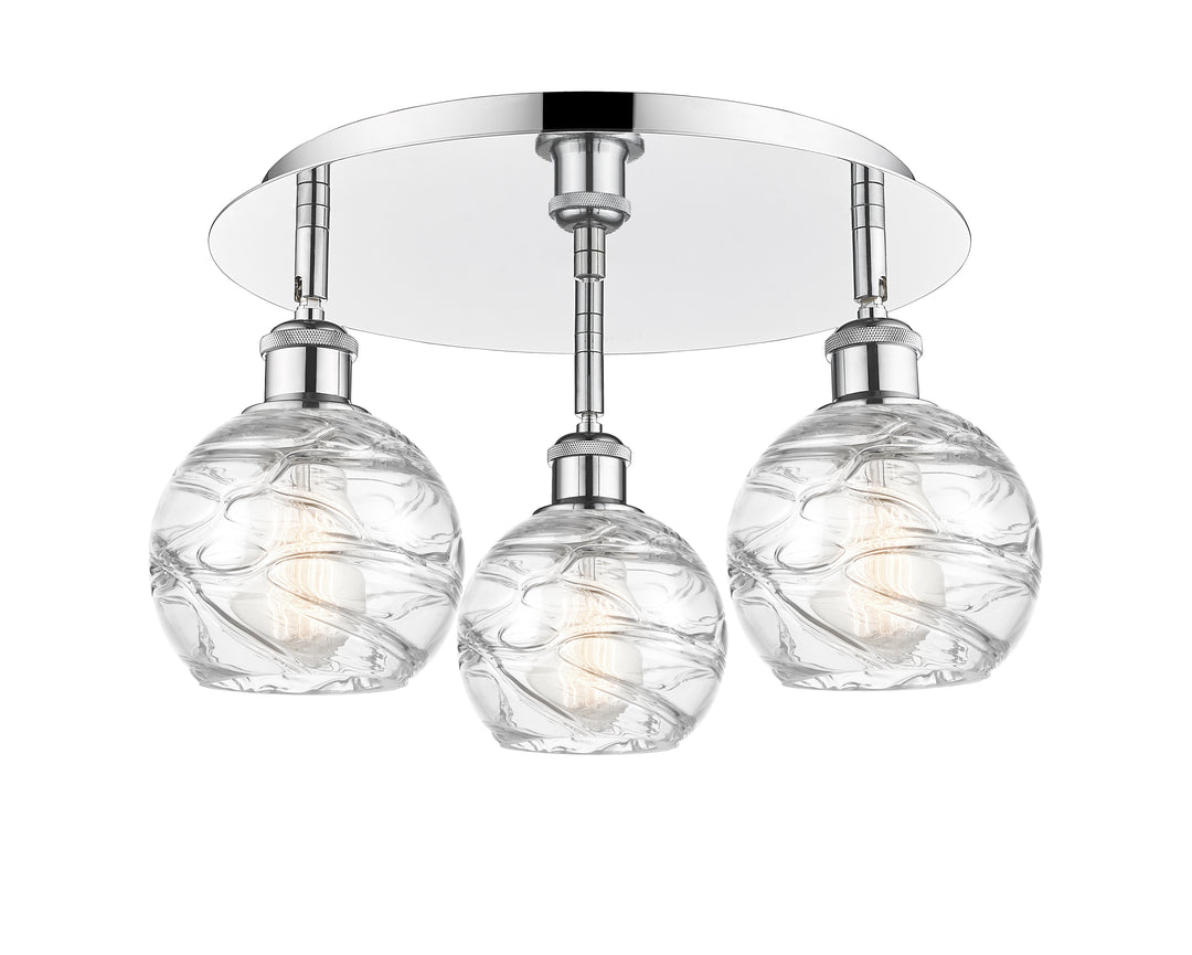 Innovations Lighting Athens Deco Swirl 6" Flush Mount Ceiling Flush Mounts Innovations Lighting Polished Chrome Clear Deco Swirl ; Glass Type: Clear 