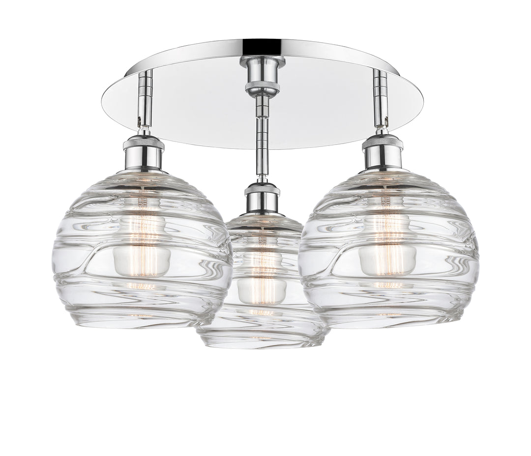 Innovations Lighting Athens Deco Swirl 8" Flush Mount Ceiling Flush Mounts Innovations Lighting Polished Chrome Clear Deco Swirl ; Glass Type: Cleat 