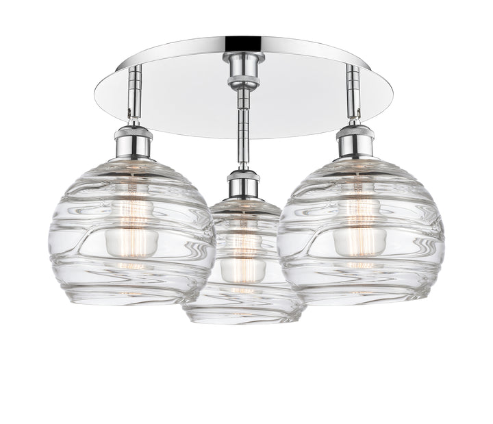 Innovations Lighting Athens Deco Swirl 8" Flush Mount Ceiling Flush Mounts Innovations Lighting Polished Chrome Clear Deco Swirl ; Glass Type: Cleat 