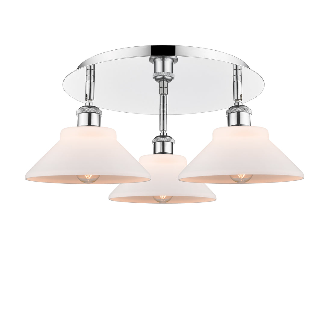 Innovations Lighting Orwell 9" Flush Mount - Polished Chrome Ceiling Flush Mounts Innovations Lighting Matte White ; Glass Type: White  