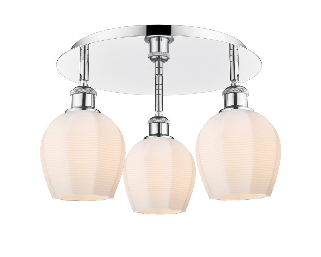 Innovations Lighting Norfolk 6" Flush Mount - Polished Chrome Ceiling Flush Mounts Innovations Lighting Matte White ; Glass Type: Frosted  