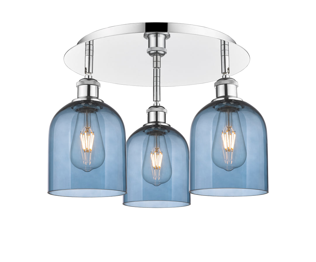 Innovations Lighting Bella 6" Flush Mount Ceiling Flush Mounts Innovations Lighting Polished Chrome Blue  ; Glass Type: Blue 