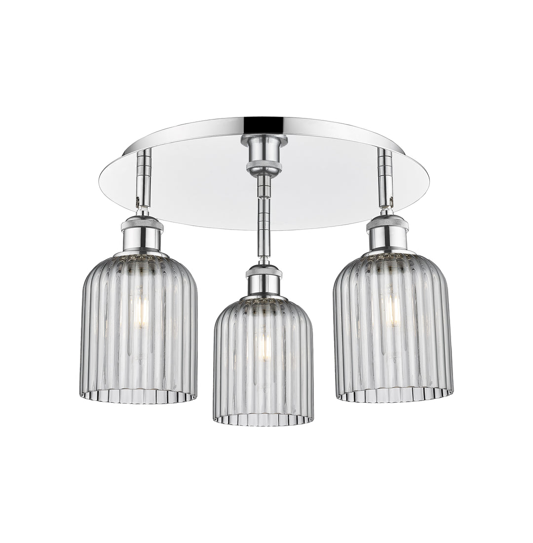 Innovations Lighting Bridal Veil 5" Flush Mount Ceiling Flush Mounts Innovations Lighting Polished Chrome Light Smoke ; Glass Type: Light Smoke; Ribbed 