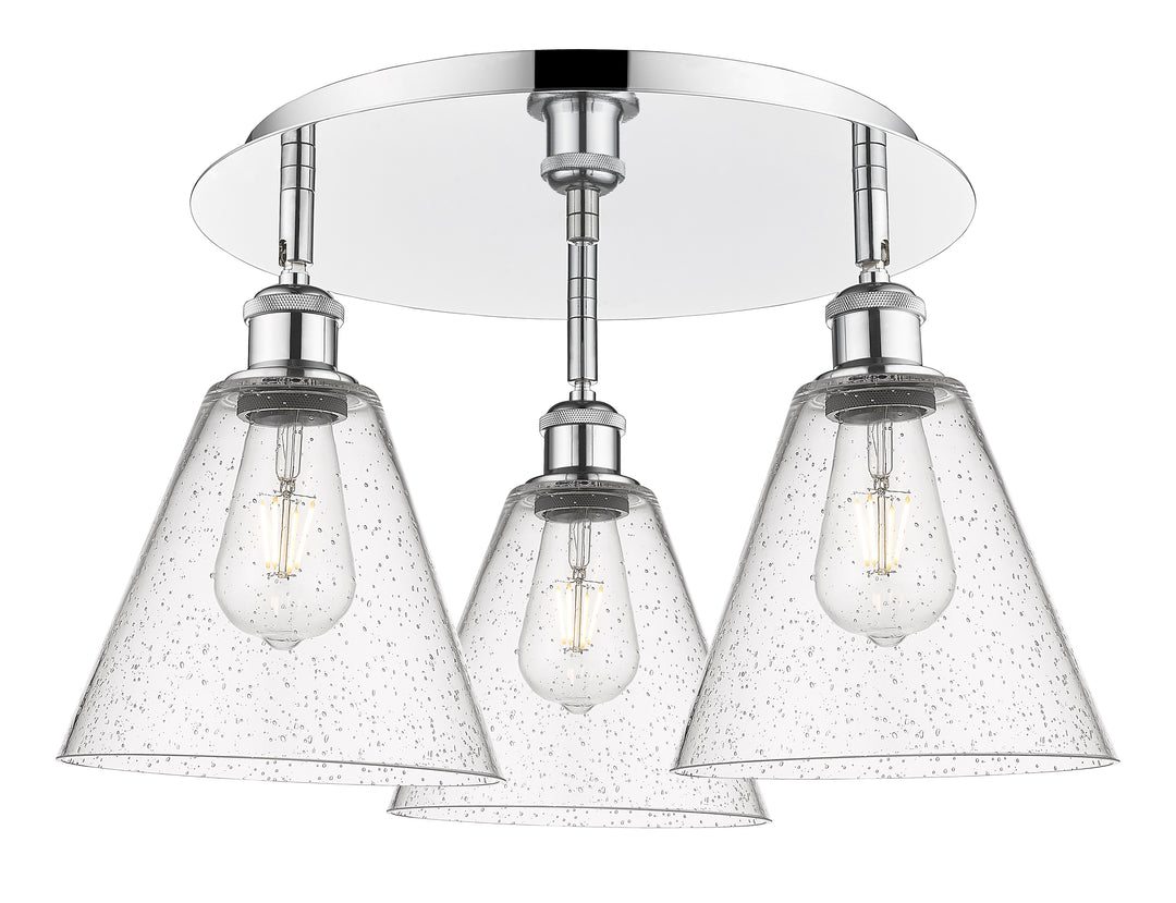 Innovations Lighting Berkshire Glass 8" Flush Mount Ceiling Flush Mounts Innovations Lighting Polished Chrome Seedy ; Glass Type: Seeded 