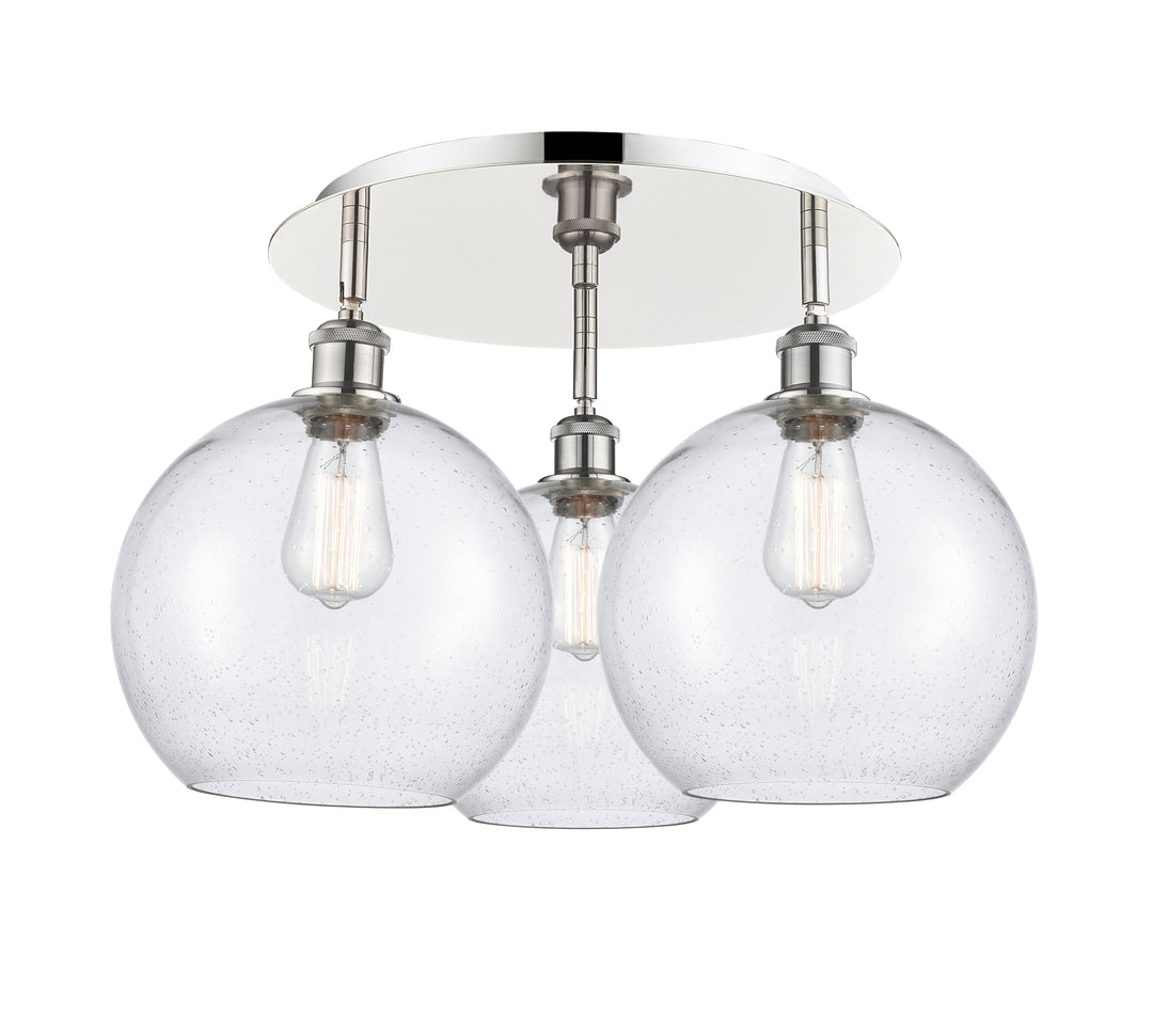 Innovations Lighting Athens 10" Flush Mount Ceiling Flush Mounts Innovations Lighting Polished Nickel Seedy ; Glass Type: Seeded 