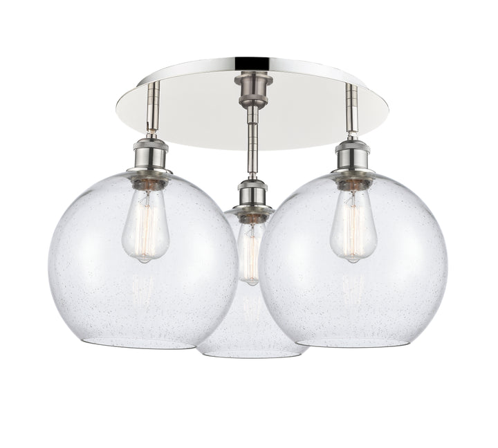 Innovations Lighting Athens 10" Flush Mount Ceiling Flush Mounts Innovations Lighting Polished Nickel Seedy ; Glass Type: Seeded 