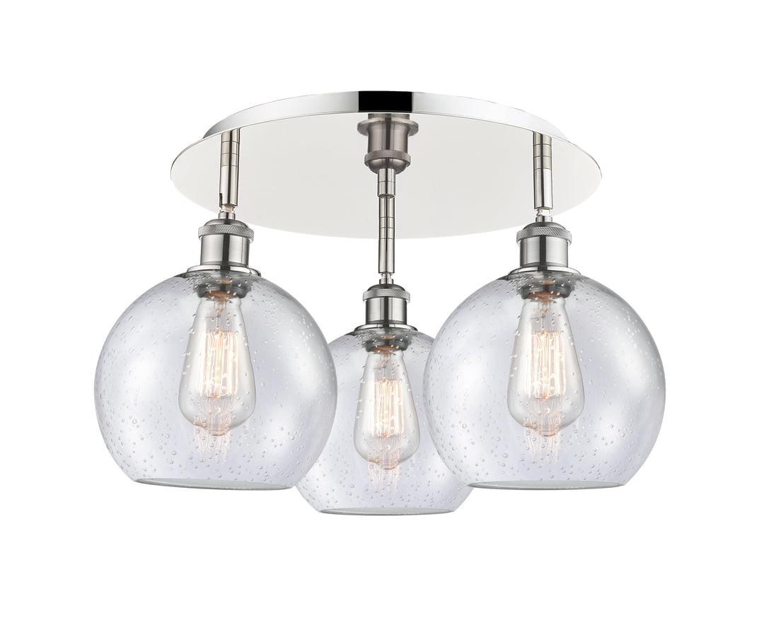 Innovations Lighting Athens 8" Flush Mount Ceiling Flush Mounts Innovations Lighting Polished Nickel Seedy ; Glass Type: Seeded 