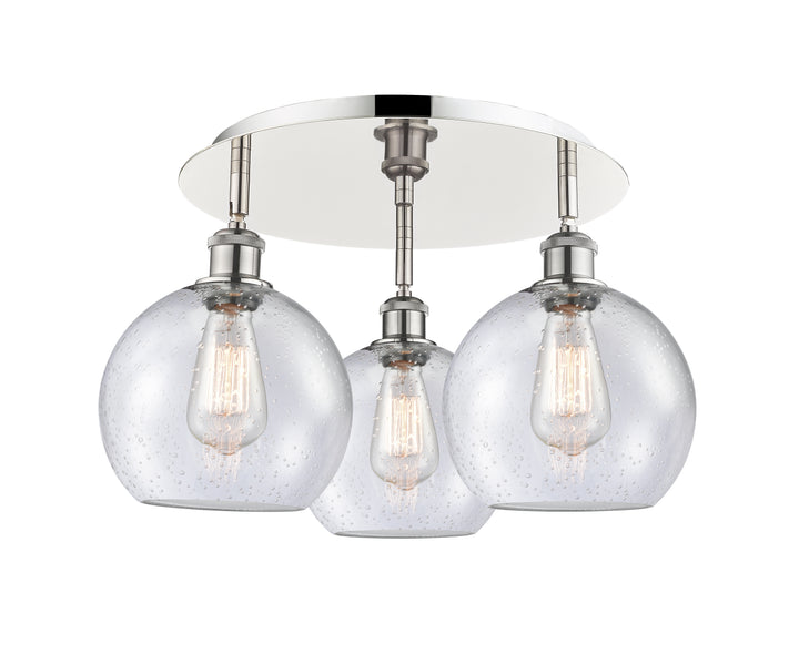 Innovations Lighting Athens 8" Flush Mount Ceiling Flush Mounts Innovations Lighting Polished Nickel Seedy ; Glass Type: Seeded 