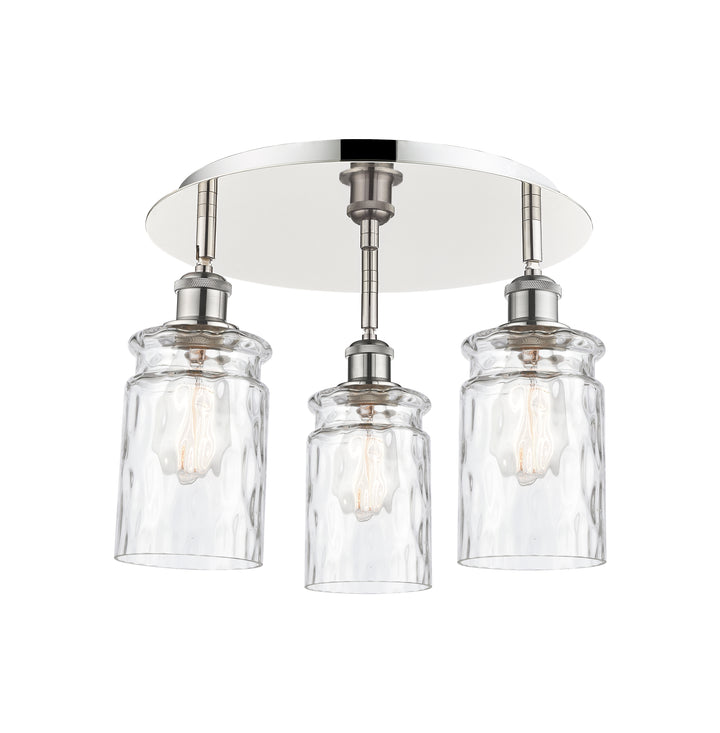 Innovations Lighting Candor 5" Flush Mount Ceiling Flush Mounts Innovations Lighting Polished Nickel Clear Waterglass ; Glass Type: Frosted; Ribbed 