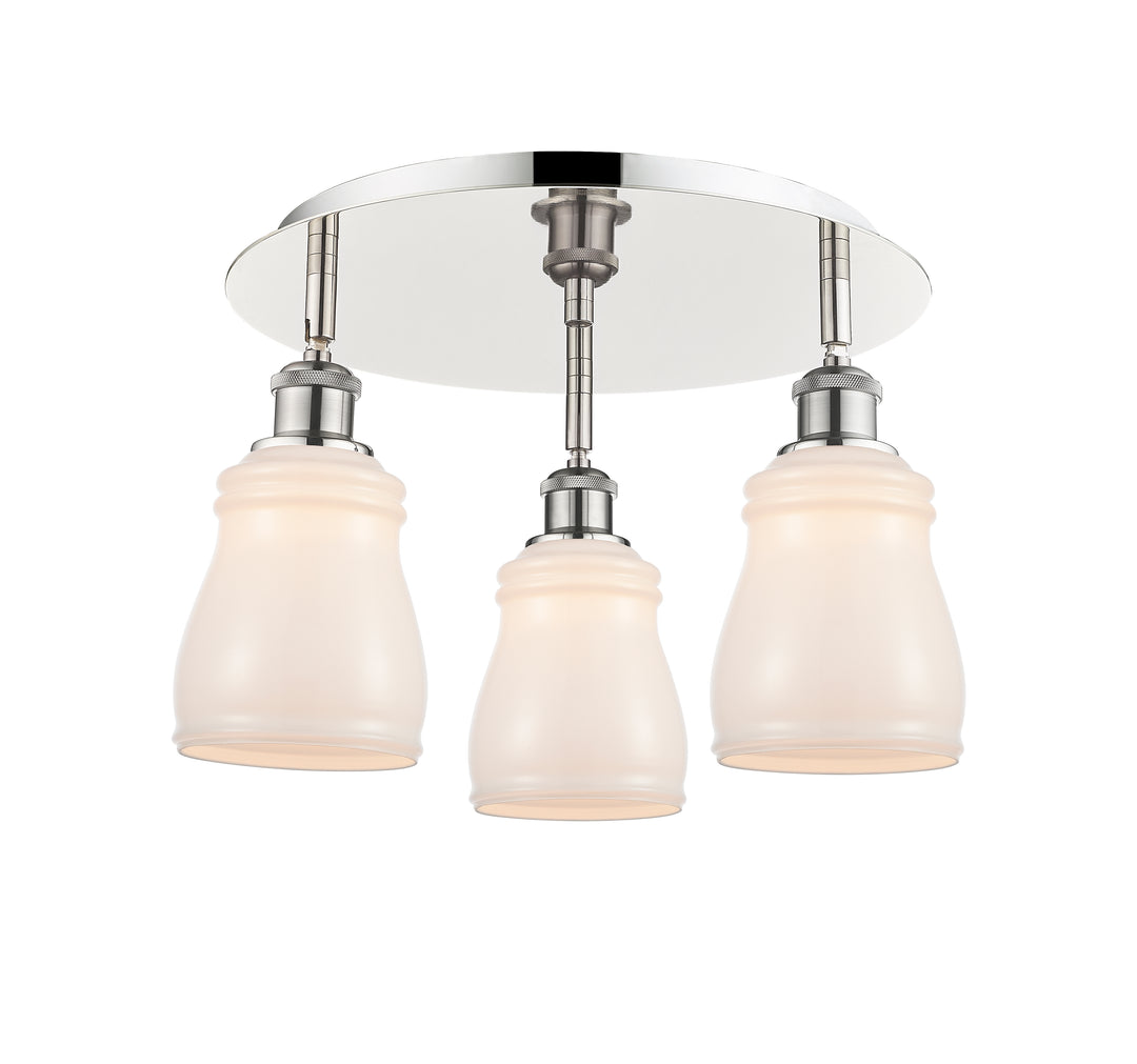 Innovations Lighting Ellery 5" Flush Mount - Polished Nickel Ceiling Flush Mounts Innovations Lighting White ; Glass Type: White  