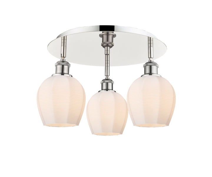 Innovations Lighting Norfolk 6" Flush Mount - Polished Nickel Ceiling Flush Mounts Innovations Lighting Matte White ; Glass Type: Frosted  