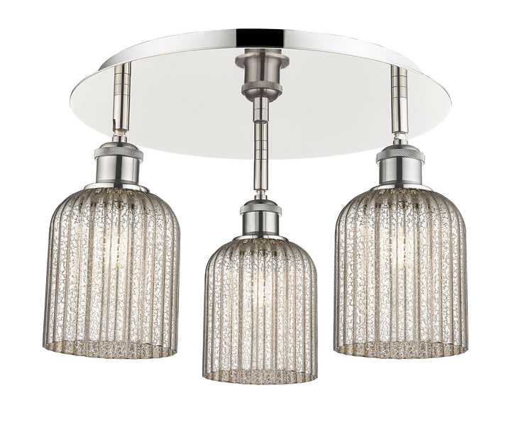 Innovations Lighting Bridal Veil 5" Flush Mount Ceiling Flush Mounts Innovations Lighting Polished Nickel Mercury ; Glass Type: Mercury; Ribbed 