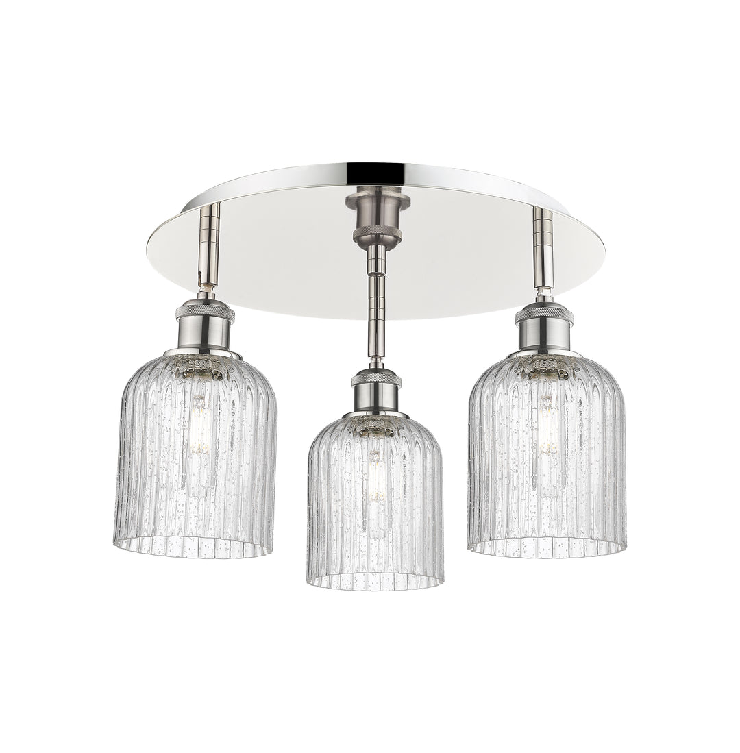 Innovations Lighting Bridal Veil 5" Flush Mount Ceiling Flush Mounts Innovations Lighting Polished Nickel Seedy ; Glass Type: Seedy; Ribbed 